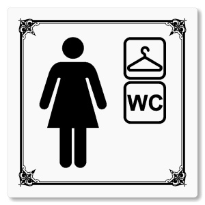 Šatna ženy, wc, 118x118mm, bílá, Nebraska